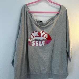 Torrid Light Gray Knit Sweatshirt